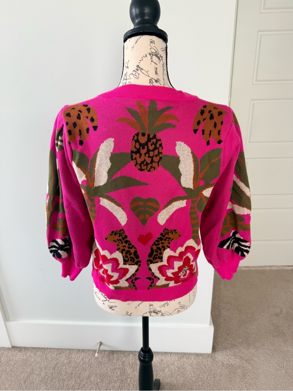 FARM Rio Tropical Toucan Print Cardigan Sweater Size M - Picture 6 of 9